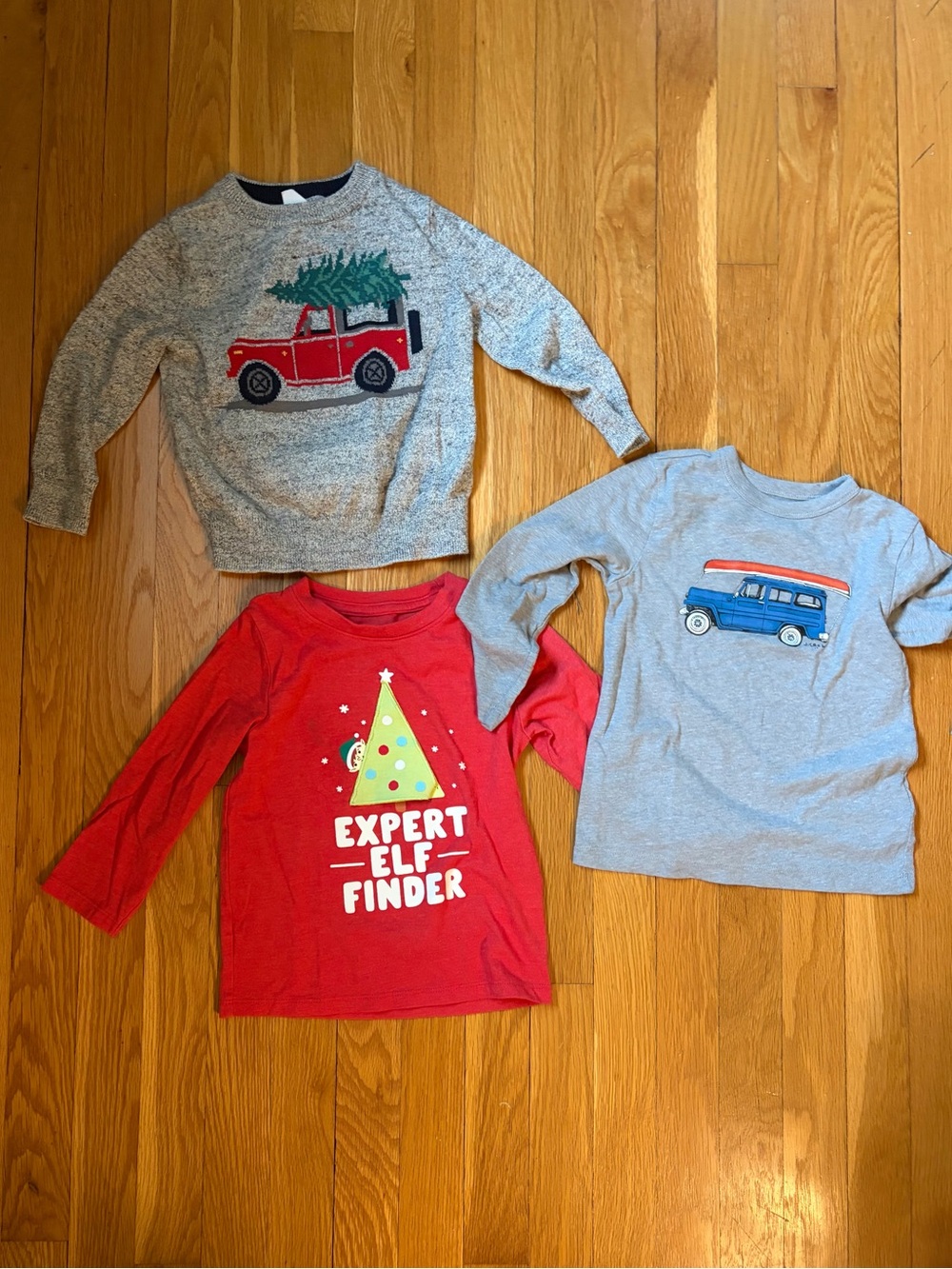 Toddler Holiday Long-Sleeve Shirts and sweater bundle- size 2-3T